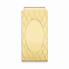 Gold-Plated Men's Money Clip with Criss Cross Elegant Design