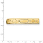 Gold-plated Kelly Waters Tie Bar with Criss Cross & Oval Center