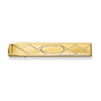 Men's Gold-Plated Polished Tie Bar with Engravable CriSterling Silver CroSterling Silver Design