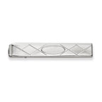 Rhodium-Plated Men's Tie Bar with Engravable CriSterling Silver CroSterling Silver Design