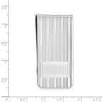 Rhodium-plated Kelly Waters Money Clip with Lines and Bottom Rectangle