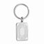 Rhodium-Plated Men's Key Ring with Sleek Lines and Sophisticated Design