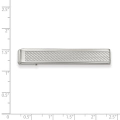 Rhodium-plated Kelly Waters Patterned Tie Bar