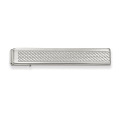 Rhodium-plated Kelly Waters Patterned Tie Bar