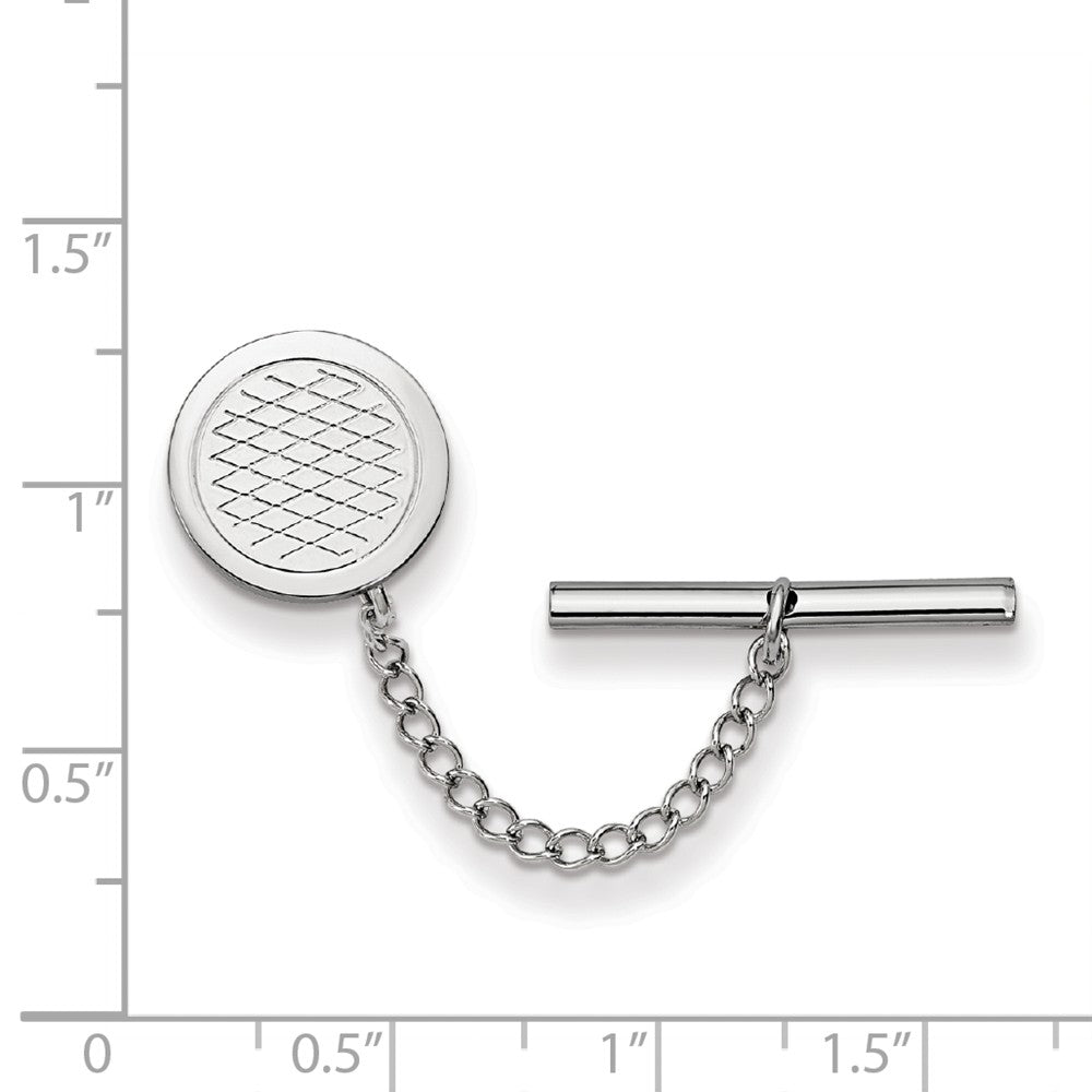 Rhodium-Plated Men's Tie Tac with Polished Finish in Gift Box Secondary image