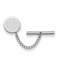 Rhodium-Plated Men's Tie Tac with Polished Finish in Gift Box