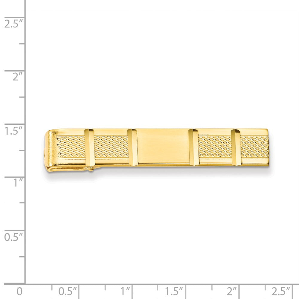 Gold-Plated Kelly Waters Polished Facet Tie Bar for Men Engravable in Gift Box Secondary image