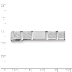 Rhodium-plated Kelly Waters Facet Cut Tie Bar