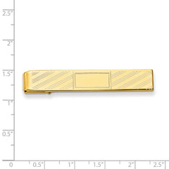 Gold-plated Kelly Waters Lined Tie Bar with Center Square