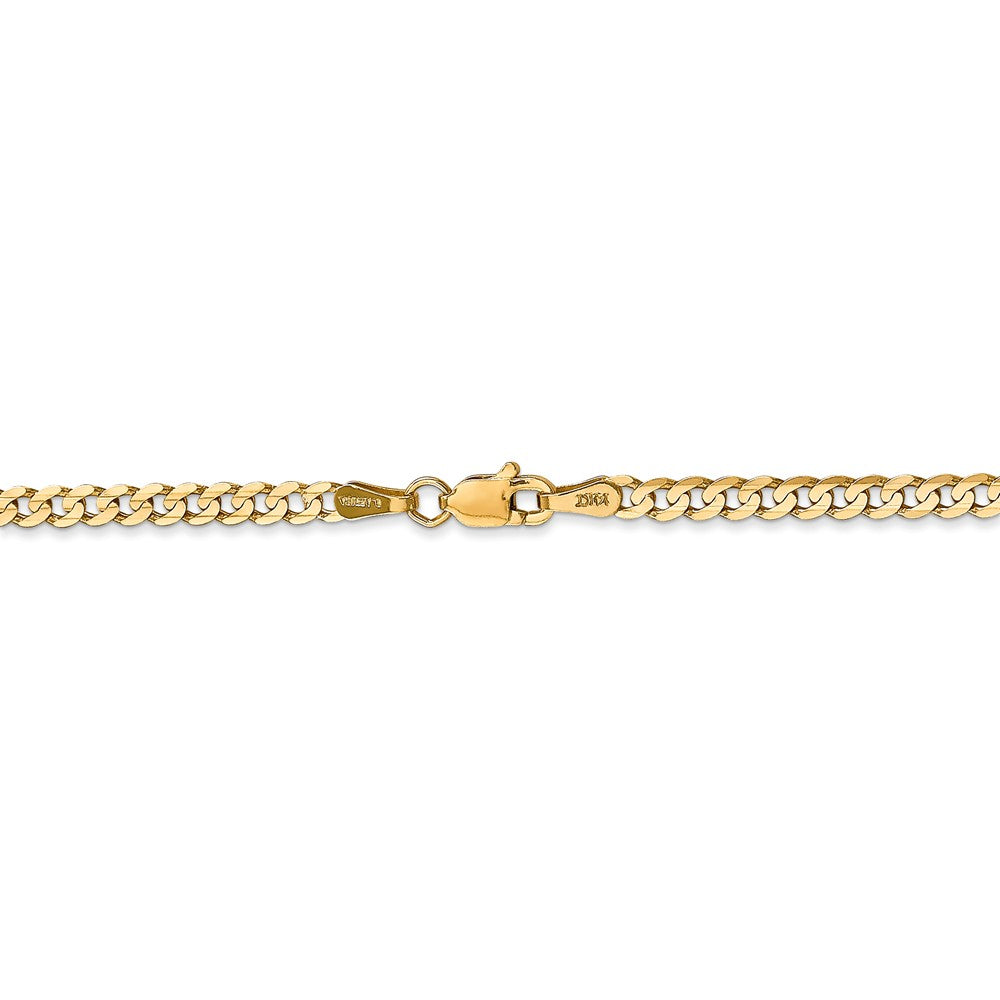 14K 3mm Open Concave Curb Chain