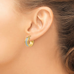 14K Fancy Glimmer Infused Hoop Earrings