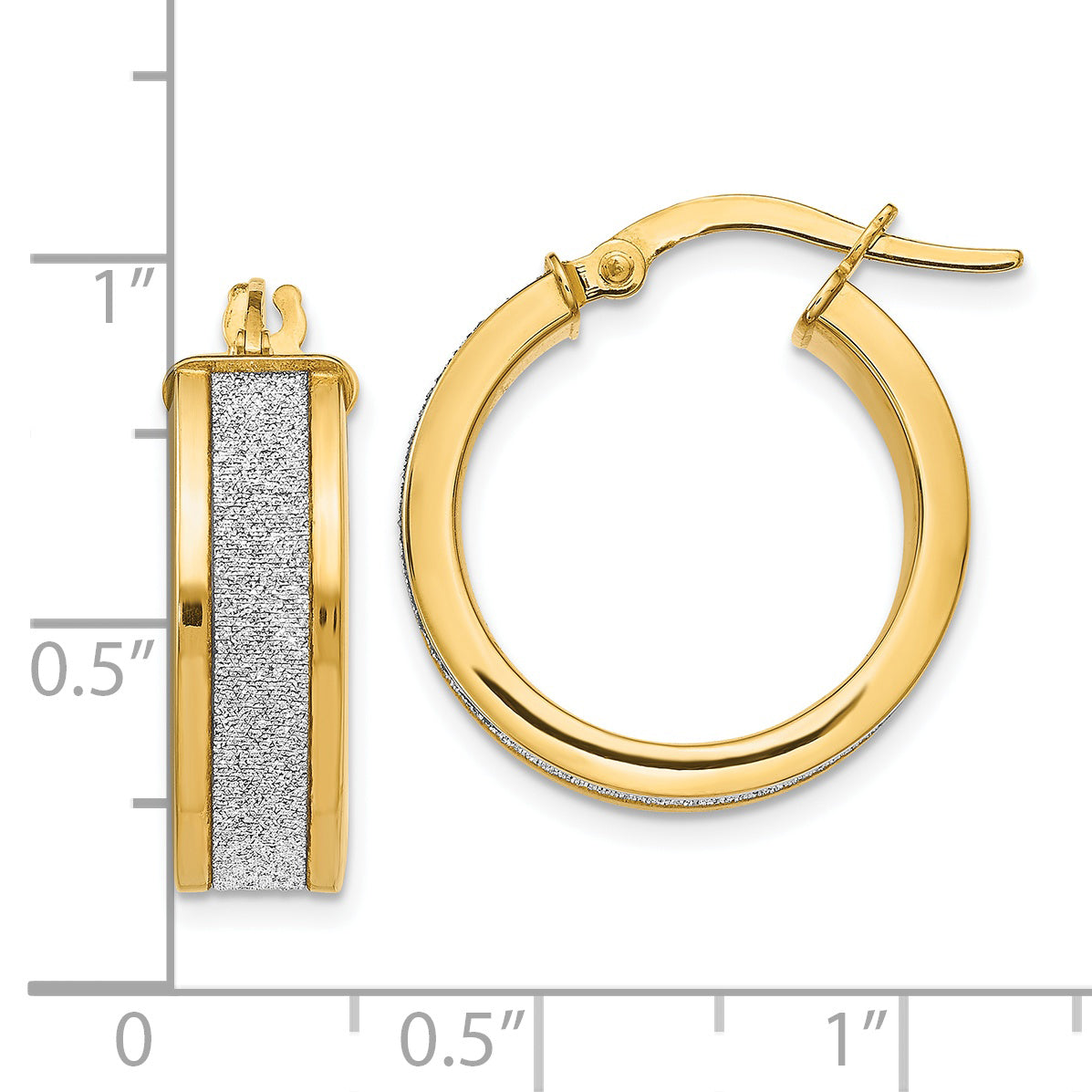 14K Gold Glimmer Hoop Earrings with Polished Finish  Elegant, Nickel-Free Design