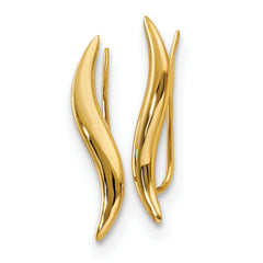 14K Polished Ear Climber Earrings