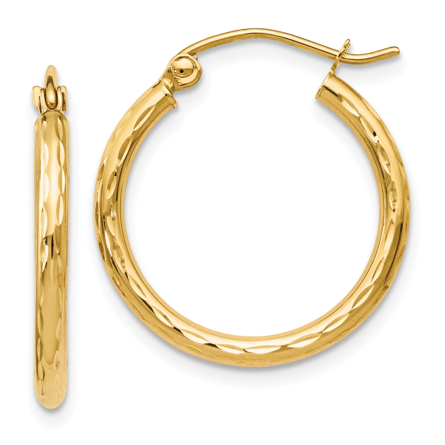 14K D/C Hinged Hoop Earrings Main image