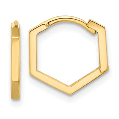 14K Polished Geometric Hoop Earrings