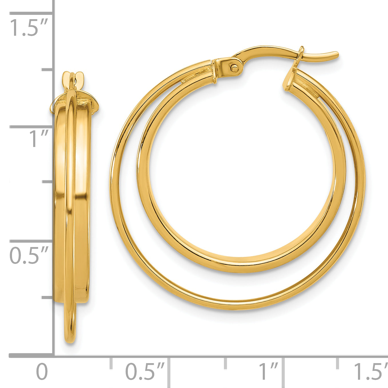 14K Polished Hoop Earrings