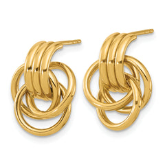 14K Polished Circles Post Earrings