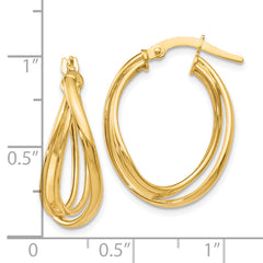 14K Polished Twist Hoop Earrings