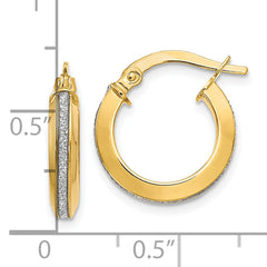 14K Gold Polished Hoop Earrings with Glimmer Finish and Lifetime Guarantee