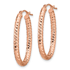 14K ForeverLite Rose Gold Polished and Textured Earrings