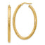 14K ForeverLite Polished and Textured Oval Hoop Earrings