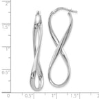 14K White Gold Infinity Hoop Earrings with Polished Twisted Design