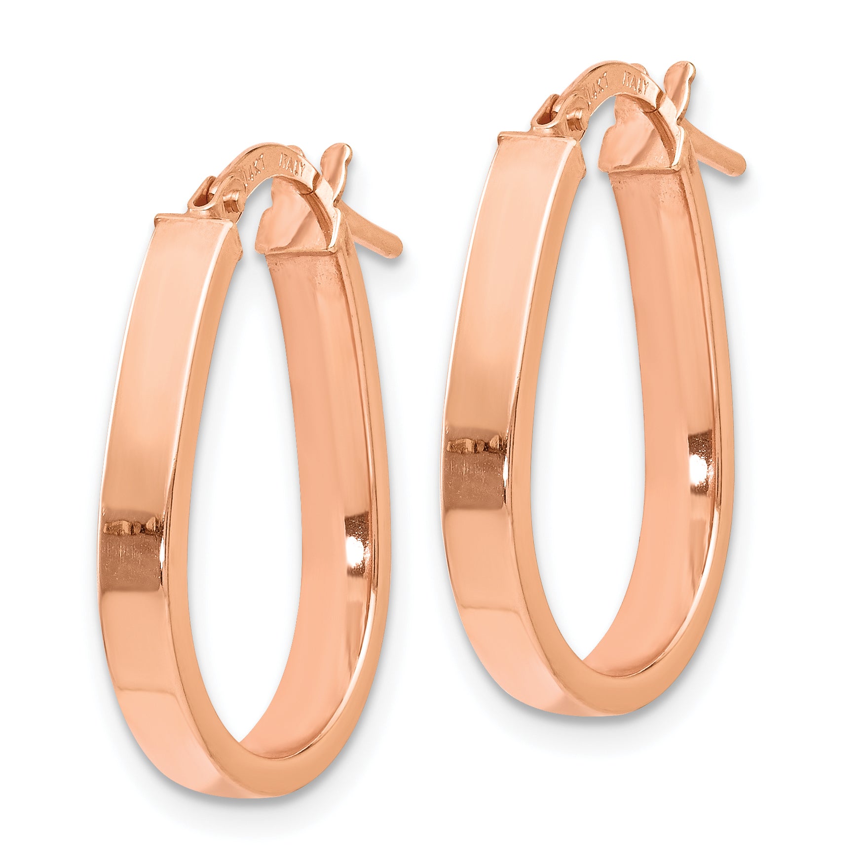 14K Gold Polished U-Shape Hoop Earrings with Lifetime Guarantee Secondary image