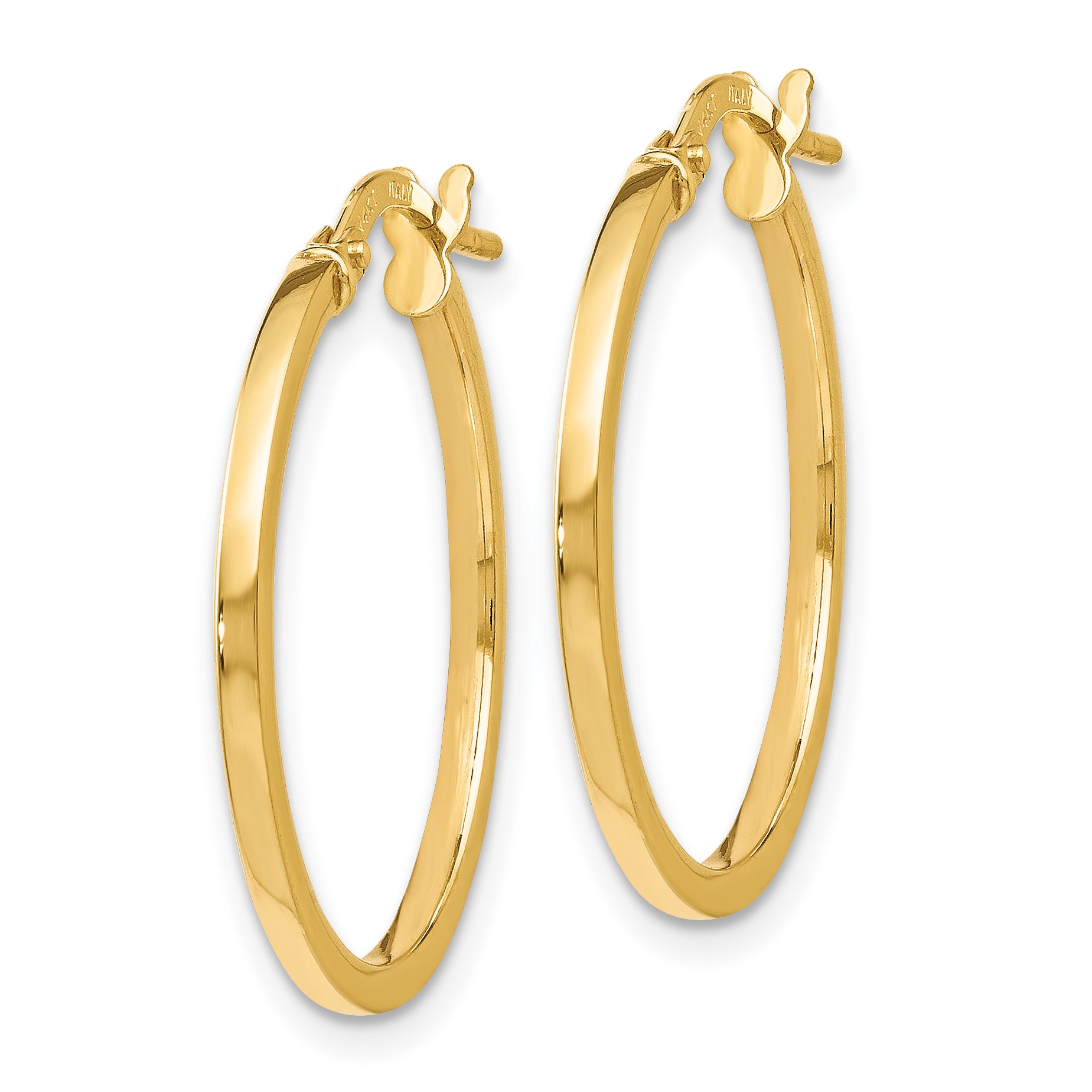 14K Polished Hoop Earrings Secondary image