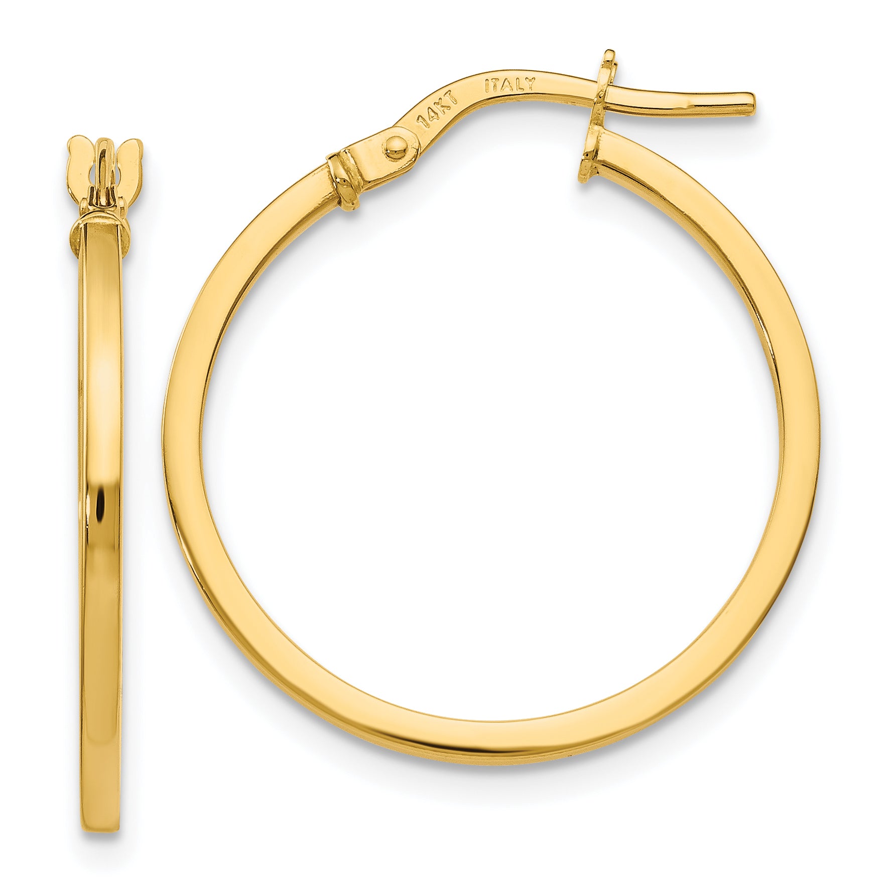 14K Polished Hoop Earrings Main image