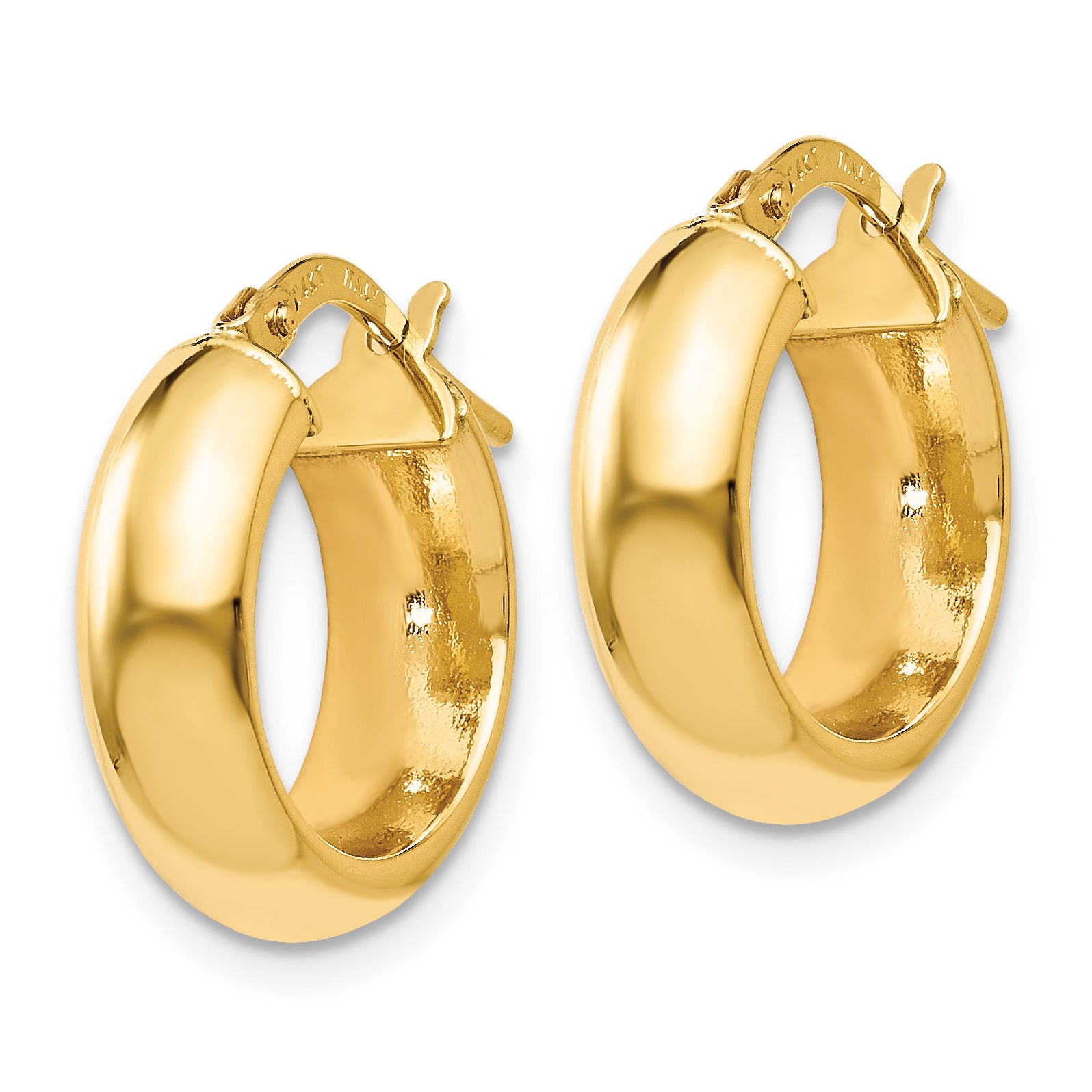14K Polished Hoop Earrings Secondary image