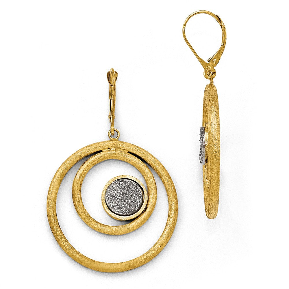 Leslie's 14k Round Pendant with Grey Druzy Leverback Earrings
