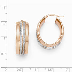Leslie's 14k Rose Gold Glimmer Infused Oval Hoop Earrings
