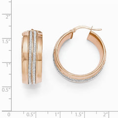 Leslie's 14k Rose Gold Glimmer Infused Hoop Earrings
