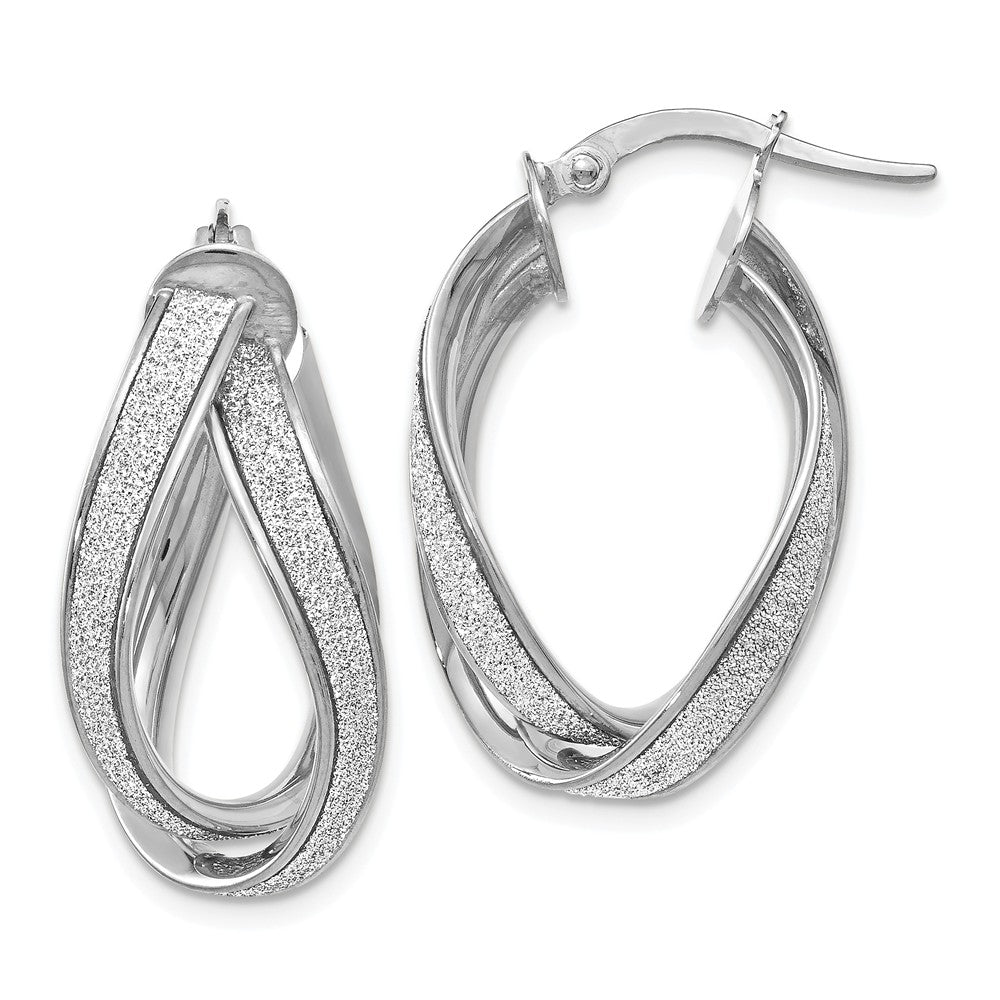 Leslie's 14k White Gold Glimmer Infused Double Twist Earrings
