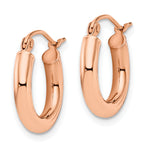 14K Rose Gold Polished 3mm Hoop Earrings with Lifetime Guarantee