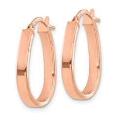 14K Rose Gold U-Shape Hoop Earrings with Polished Finish and Lifetime Guarantee