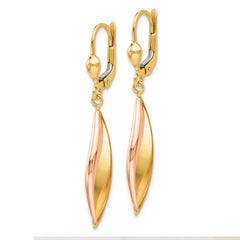 Leslie's 14k Two-tone Polished Leverback Earrings
