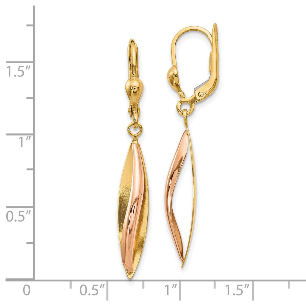 Leslie's 14k Two-tone Polished Leverback Earrings