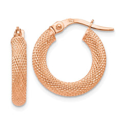 Leslie's 14k Rose Gold Textured Hoop Earrings