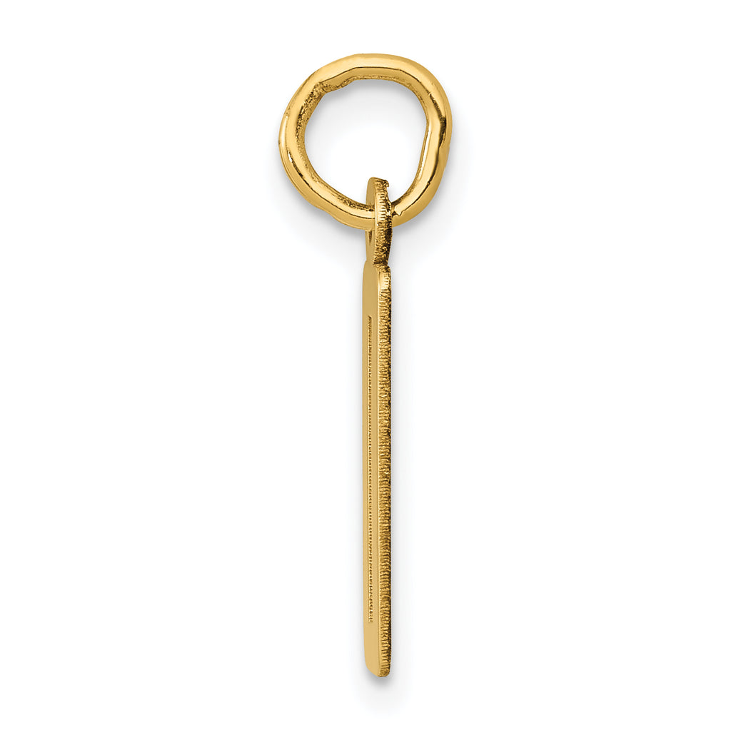 14K Gold Polished Number 0 Charm  Small, Laser-Cut, Elegant Design