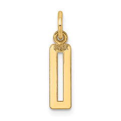 14K Gold Polished Number 0 Charm  Small, Laser-Cut, Elegant Design
