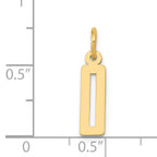 14K Gold Polished Number 0 Charm  Small, Laser-Cut, Elegant Design