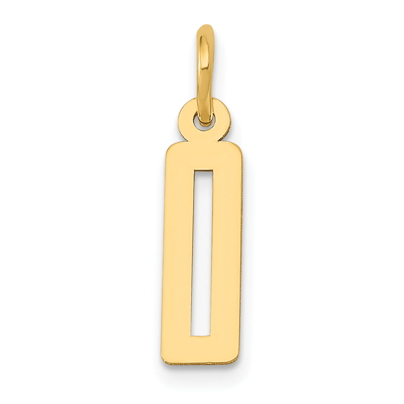 14k Small Elongated Number 0 Charm