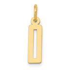 14k Small Elongated Number 0 Charm