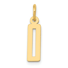 14k Small Elongated Number 0 Charm