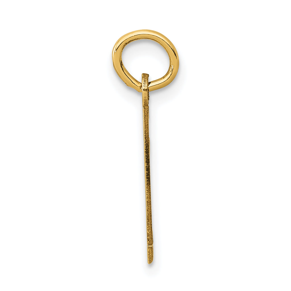14K Gold Polished Number 1 Charm Laser Cut, Small, Elegant Design