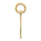 14K Gold Elongated Number 2 Charm  Polished, Laser-Cut, Small Themed Design