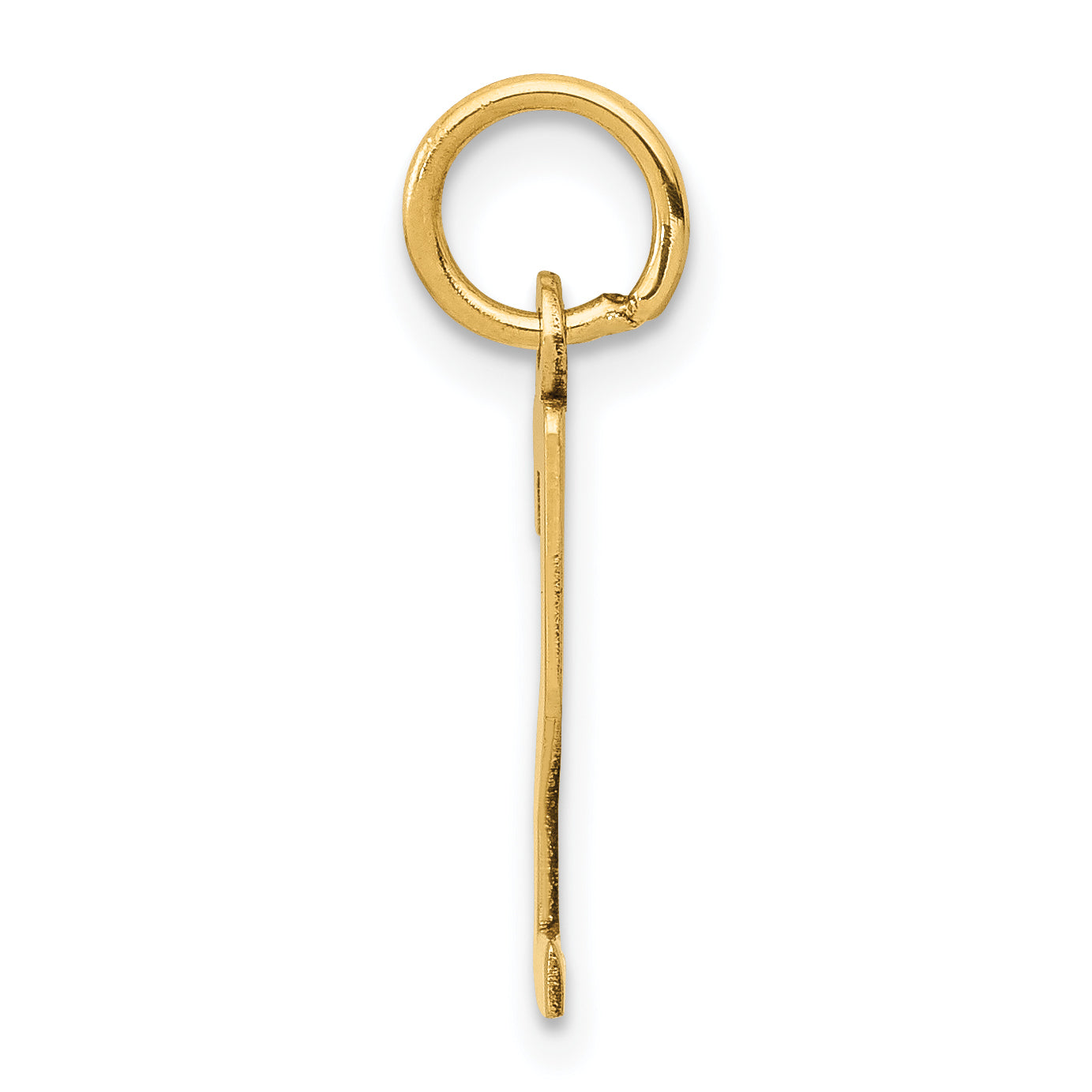 14K Gold Elongated Number 2 Charm  Polished, Laser-Cut, Small Themed Design