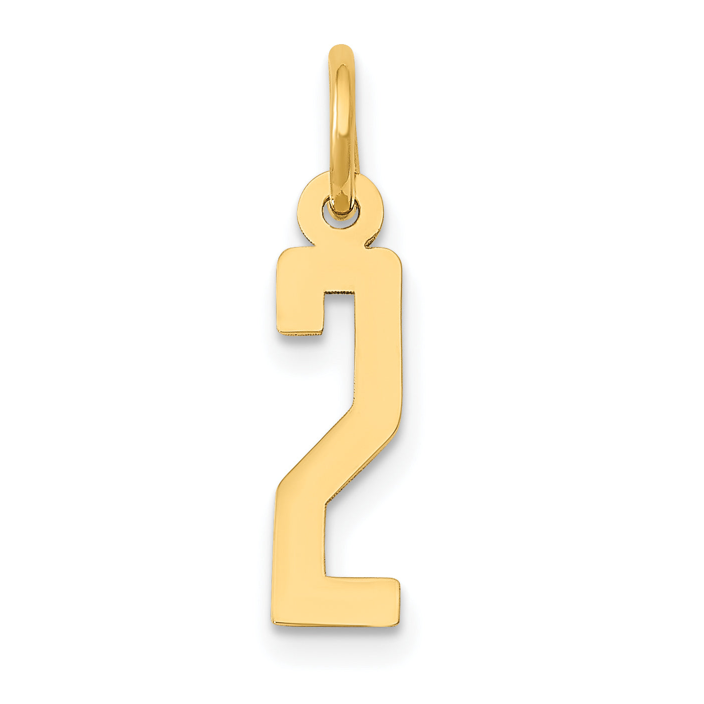 14k Small Elongated Number 2 Charm Main image