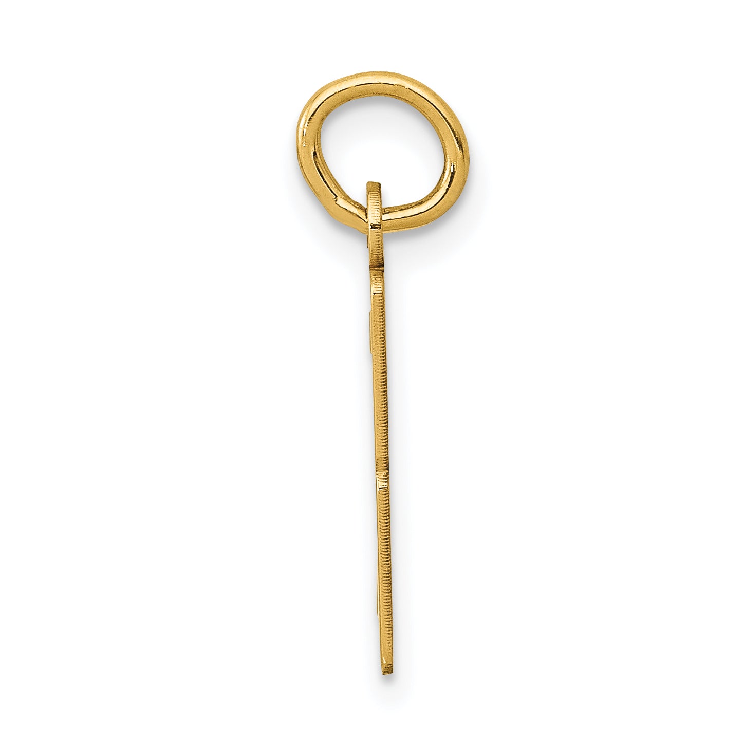 14K Gold Polished Elongated Number 3 Charm Laser Cut, Small